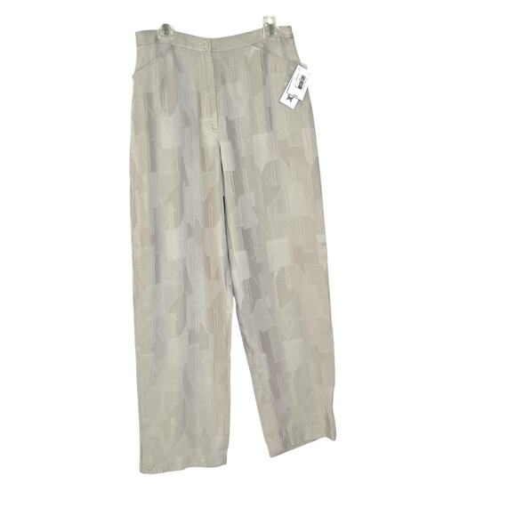 Westbound Dress Pants Size 14 Abstract Weave Pattern Tencel Fabric Beige Career - Picture 2 of 14